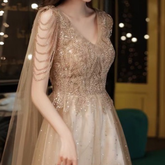 champagne Gold evening gown